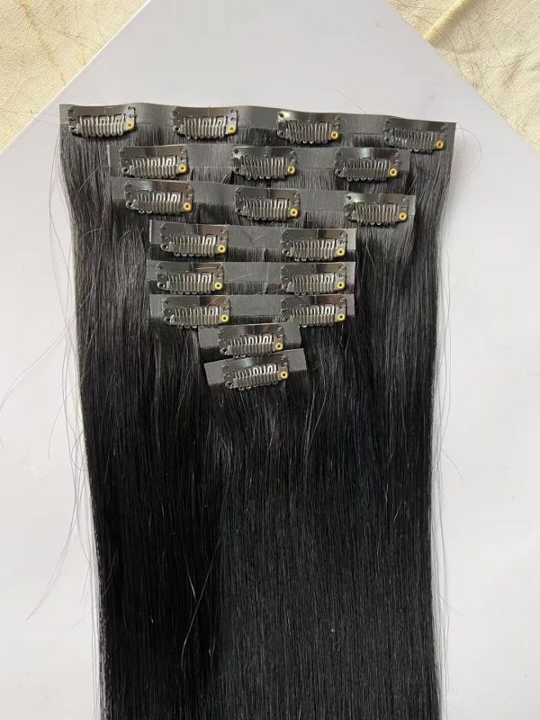 Injected PU Clip in Double Drawn Hair Extension - 图片 2