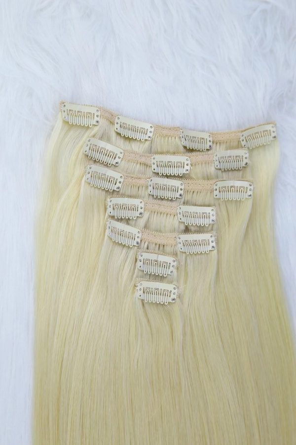 Regular Clip in Blonde Double Drawn Hair Extension - 图片 3
