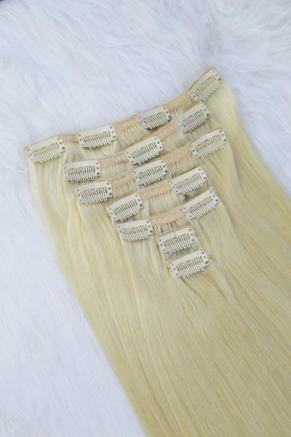 Regular Clip in Blonde Double Drawn Hair Extension