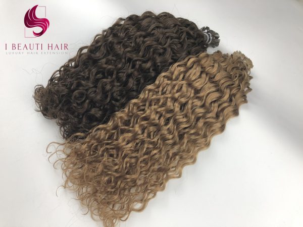 K tip Double Drawn curly Hair Extension factory wholesale - Image 4